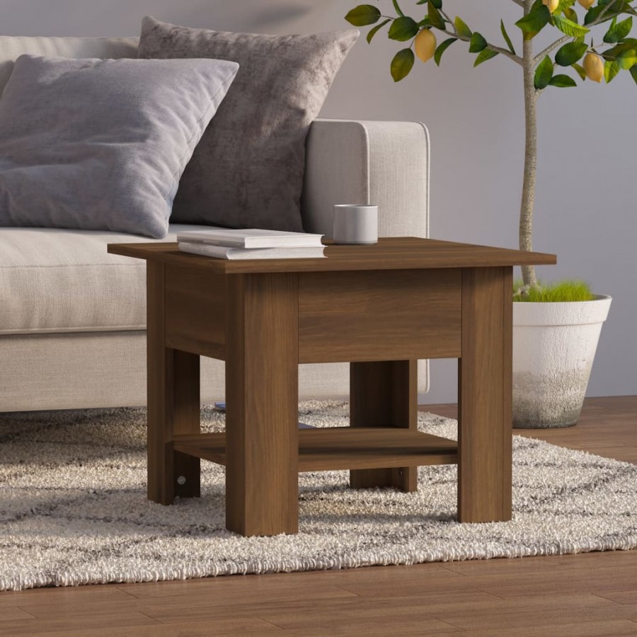 Table basse chêne marron 55x55x42 cm bois d'ingénierie