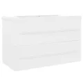 Armoire d'évier avec lavabo intégré Blanc Aggloméré