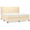 cadre de lit avec matelas Crème 200x200 cm Tissu