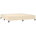 cadre de lit avec matelas Crème 200x200 cm Tissu