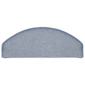 Tapis de marches d'escalier 15 pcs Gris clair et bleu 65x24x4cm