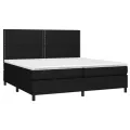 cadre de lit et matelas et LED Noir 200x200 cm Tissu