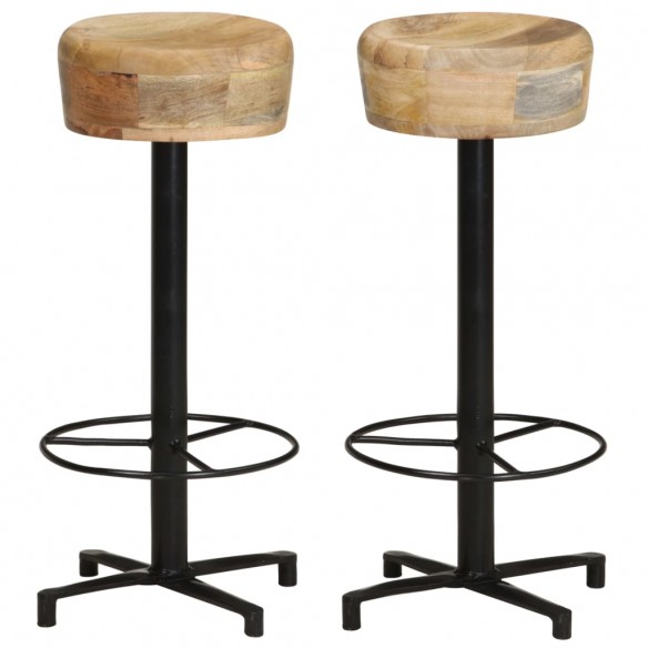 Tabourets de bar lot de 2 76 cm bois de manguier massif