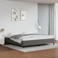 Cadre de lit sans matelas gris 200x200 cm similicuir