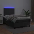 cadre de lit avec matelas et LED Noir 120x200 cm