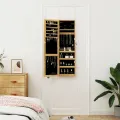 Armoire à bijoux avec miroir et éclairage LED mural