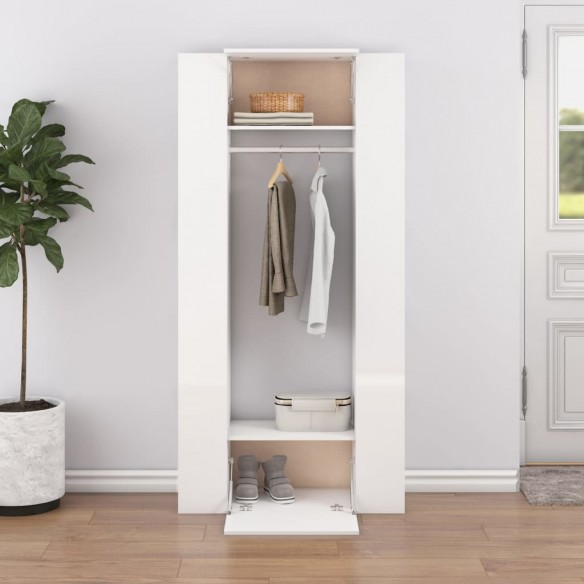 Armoires de couloir 2 pcs blanc Bois d'ingénierie