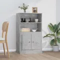 Buffet haut gris béton 60x35,5x103,5 cm bois d'ingénierie
