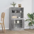 Buffet haut gris béton 60x35,5x103,5 cm bois d'ingénierie