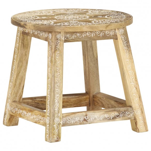 Tabouret peint à la main 38x38x35 cm Bois de manguier solide