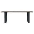 Table basse avec bord naturel Gris 115x60x40 cm Bois d'acacia