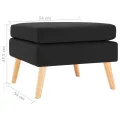 Repose-pied Noir Tissu