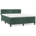 cadre de lit et matelas Vert foncé 140x200cm Velours