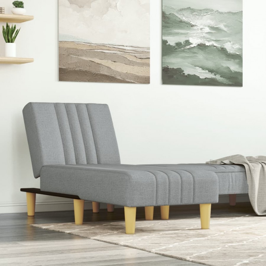 Chaise longue gris clair tissu