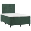 cadre de lit et matelas Vert foncé 120x200cm Velours