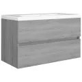 Armoire d'évier Sonoma gris 80x38,5x45 cm Bois d'ingénierie