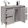 Meuble d'évier sonoma gris 80x33x60 cm bois d'ingénierie