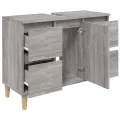 Meuble d'évier sonoma gris 80x33x60 cm bois d'ingénierie