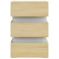 Table de chevet à LED chêne sonoma 45x35x67cm bois d'ingénierie