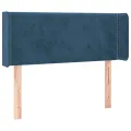 Tête de lit avec oreilles Bleu foncé 103x16x78/88 cm Velours