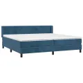 cadre de lit et matelas Bleu foncé 200x200cm Velours