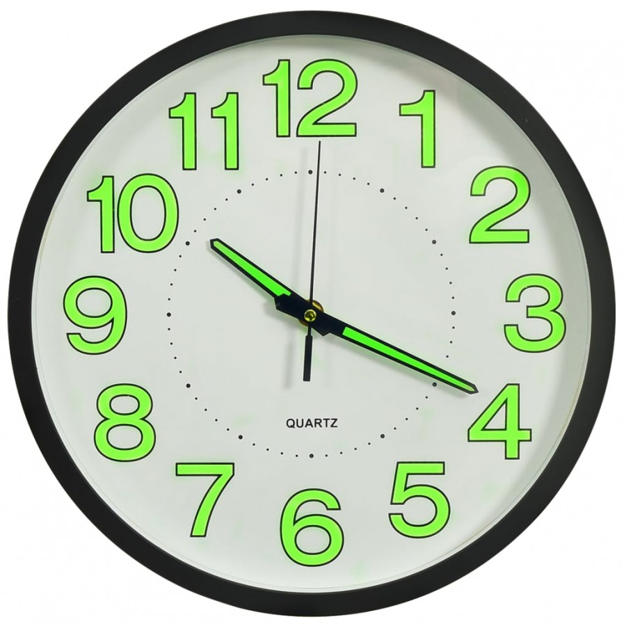 Horloge murale lumineuse Noir 30 cm