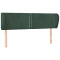 Tête de lit avec oreilles Vert foncé 147x23x78/88 cm Velours