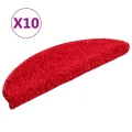 Tapis d'escalier 10 pcs 56x17x3 cm Rouge