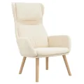Chaise de relaxation Blanc crème Velours