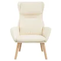 Chaise de relaxation Blanc crème Velours