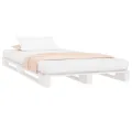 Lit de palette blanc 90x200 cm bois de pin massif