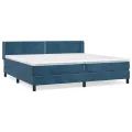 cadre de lit et matelas Bleu foncé 200x200cm Velours