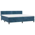 cadre de lit et matelas Bleu foncé 200x200cm Velours