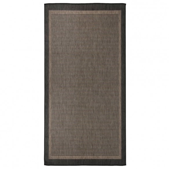 Tapis à tissage plat d'extérieur 100x200 cm Marron foncé