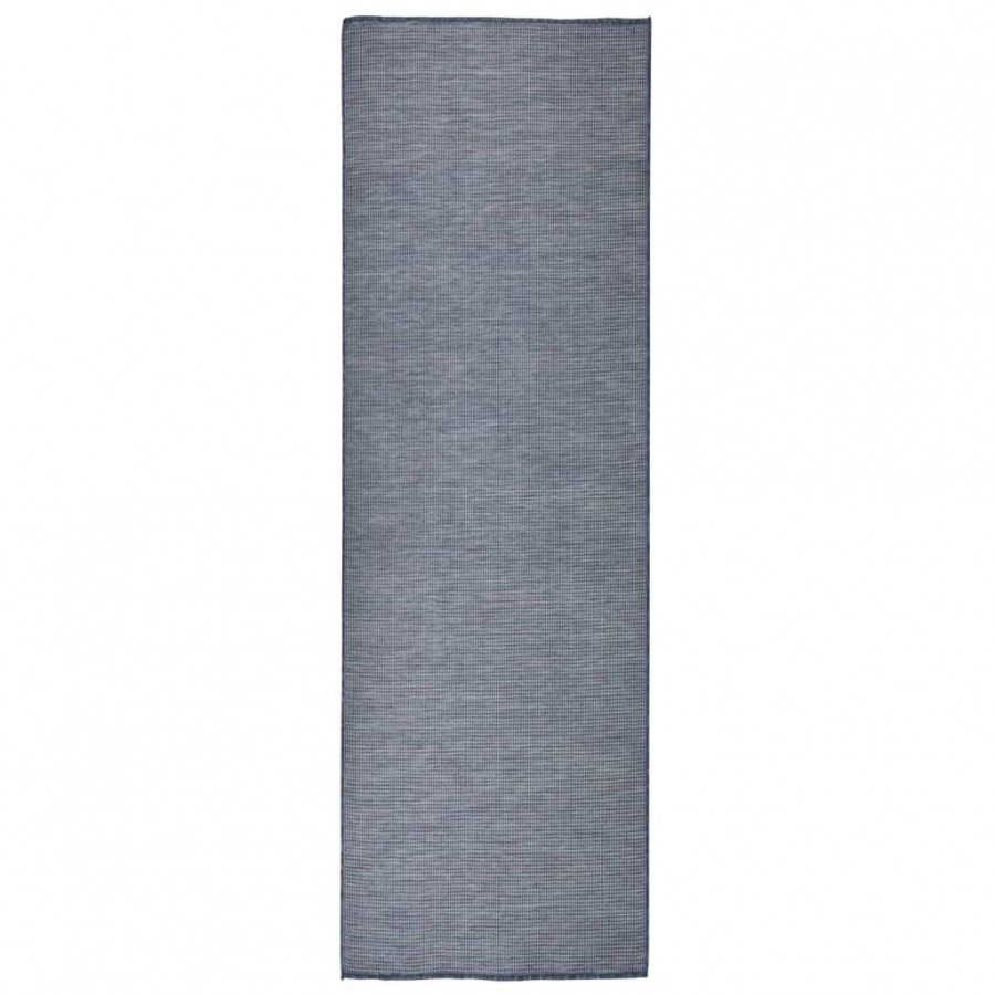 Tapis à tissage plat d'extérieur 80x250 cm Bleu