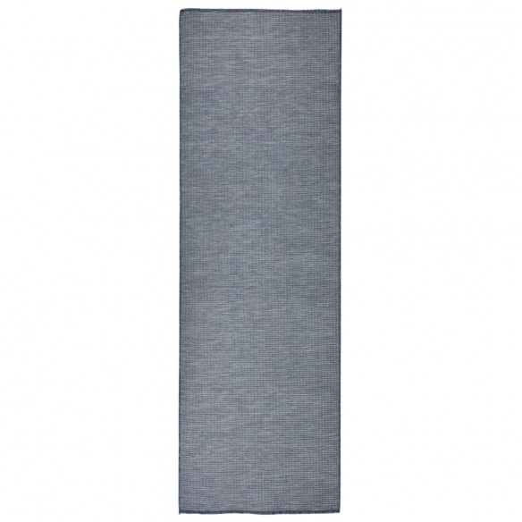 Tapis à tissage plat d'extérieur 80x250 cm Bleu