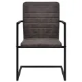 Chaises à manger cantilever lot de 6 marron similicuir
