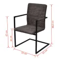 Chaises à manger cantilever lot de 6 marron similicuir