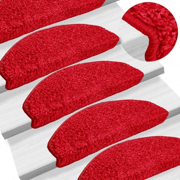 Tapis d'escalier 10 pcs 65x21x4 cm Rouge