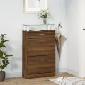 Armoire à chaussures Chêne marron 63x24x104cm Bois d'ingénierie