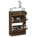 Armoire à chaussures Chêne marron 63x24x104cm Bois d'ingénierie