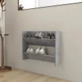 Armoire à chaussures murale Gris béton 80x18x60 cm Aggloméré