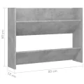 Armoire à chaussures murale Gris béton 80x18x60 cm Aggloméré