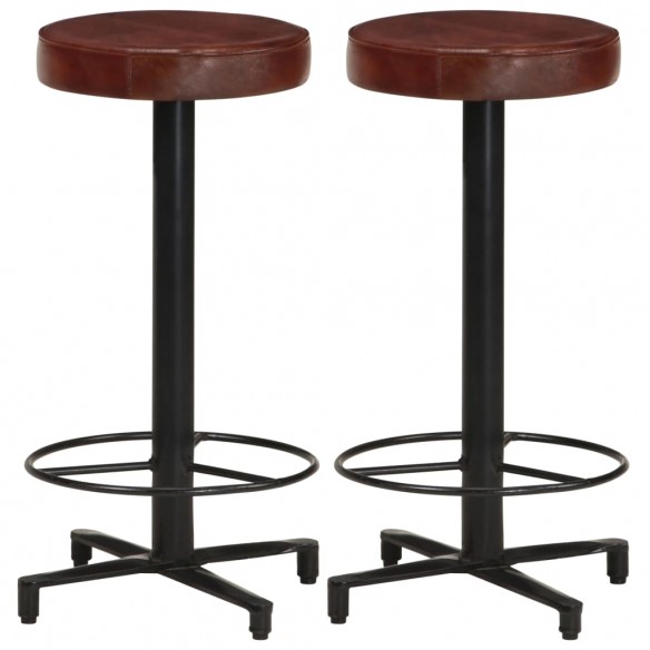 Tabourets de bar lot de 2 66 cm cuir véritable