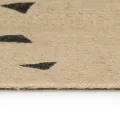 Tapis fait à la main Jute avec imprimé à triangles 120 cm