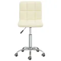 Chaise pivotante de salle à manger Crème Tissu