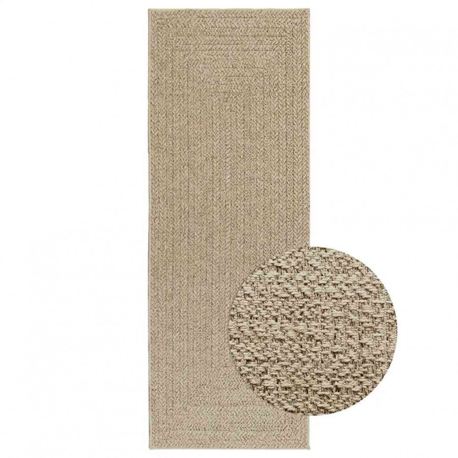 Tapis ZIZUR beige 80x200 cm aspect de jute intérieur extérieur