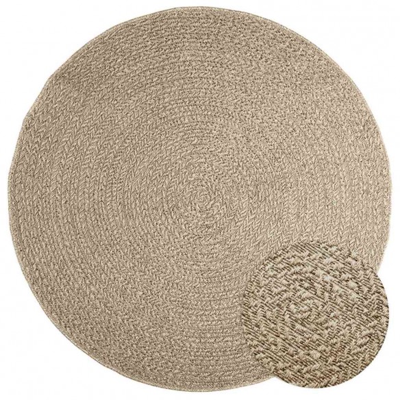 Tapis ZIZUR beige Ø 160cm aspect de jute intérieur et extérieur