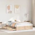 Cadre de lit sans matelas 150x200 cm bois de pin massif