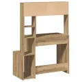 Bureau avec étagères chêne artisanal Bois d'ingénierie